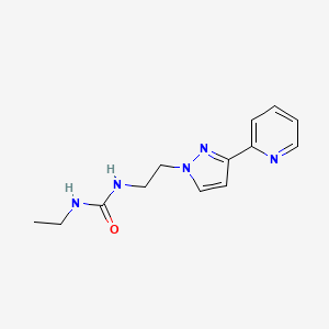 molecular formula C13H17N5O B2709437 1-ethyl-3-(2-(3-(pyridin-2-yl)-1H-pyrazol-1-yl)ethyl)urea CAS No. 1448135-53-2