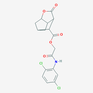 molecular formula C17H15Cl2NO5 B270944 2-[(2,5-dichlorophenyl)amino]-2-oxoethyl 2-oxohexahydro-2H-3,5-methanocyclopenta[b]furan-7-carboxylate 