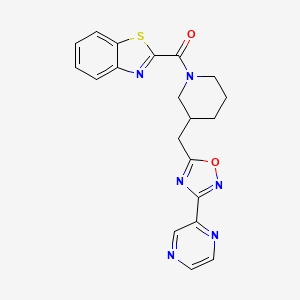 Benzo[d]thiazol-2-yl(3-((3-(pyrazin-2-yl)-1,2,4-oxadiazol-5-yl)methyl)piperidin-1-yl)methanone
