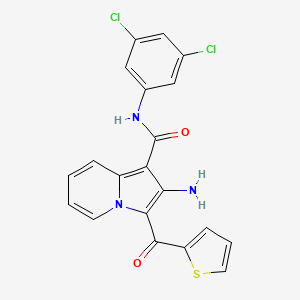 molecular formula C20H13Cl2N3O2S B2709459 2-amino-N-(3,5-dichlorophenyl)-3-(thiophene-2-carbonyl)indolizine-1-carboxamide CAS No. 904266-90-6