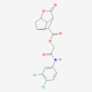 molecular formula C17H15Cl2NO5 B270946 2-[(3,4-dichlorophenyl)amino]-2-oxoethyl 2-oxohexahydro-2H-3,5-methanocyclopenta[b]furan-7-carboxylate 