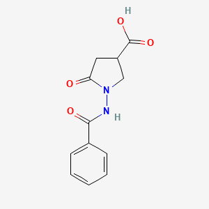molecular formula C12H12N2O4 B2709461 1-(Benzoylamino)-5-oxopyrrolidine-3-carboxylic acid CAS No. 153895-84-2