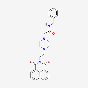 molecular formula C27H28N4O3 B2709470 N-benzyl-2-(4-(2-(1,3-dioxo-1H-benzo[de]isoquinolin-2(3H)-yl)ethyl)piperazin-1-yl)acetamide CAS No. 2034266-87-8