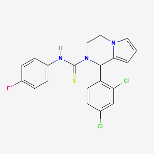 molecular formula C20H16Cl2FN3S B2709472 1-(2,4-dichlorophenyl)-N-(4-fluorophenyl)-3,4-dihydropyrrolo[1,2-a]pyrazine-2(1H)-carbothioamide CAS No. 393825-29-1