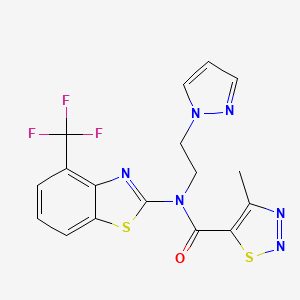 N-(2-(1H-pyrazol-1-yl)ethyl)-4-methyl-N-(4-(trifluoromethyl)benzo[d]thiazol-2-yl)-1,2,3-thiadiazole-5-carboxamide