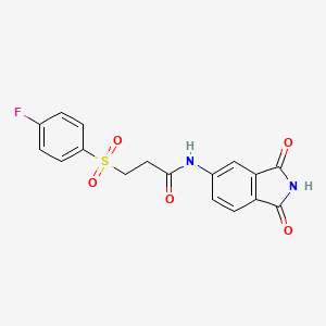 molecular formula C17H13FN2O5S B2709489 N-(1,3-dioxoisoindol-5-yl)-3-(4-fluorophenyl)sulfonylpropanamide CAS No. 905673-83-8