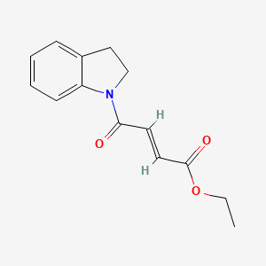 molecular formula C14H15NO3 B2709493 4-(2,3-Dihydro-indol-1-yl)-4-oxo-but-2-enoic acid ethyl ester CAS No. 1027101-53-6