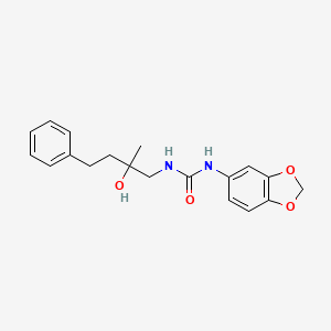 molecular formula C19H22N2O4 B2709501 1-(Benzo[d][1,3]dioxol-5-yl)-3-(2-hydroxy-2-methyl-4-phenylbutyl)urea CAS No. 1286704-89-9