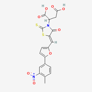 (Z)-2-(5-((5-(4-methyl-3-nitrophenyl)furan-2-yl)methylene)-4-oxo-2-thioxothiazolidin-3-yl)succinic acid