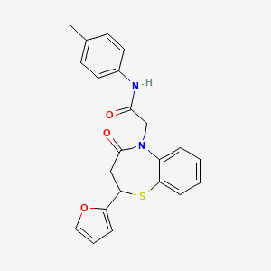 2-(2-(furan-2-yl)-4-oxo-3,4-dihydrobenzo[b][1,4]thiazepin-5(2H)-yl)-N-(p-tolyl)acetamide