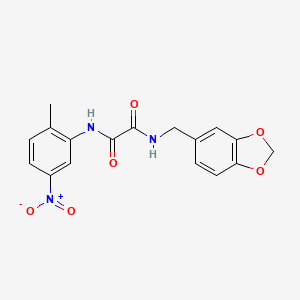 molecular formula C17H15N3O6 B2709510 N1-(benzo[d][1,3]dioxol-5-ylmethyl)-N2-(2-methyl-5-nitrophenyl)oxalamide CAS No. 899744-46-8