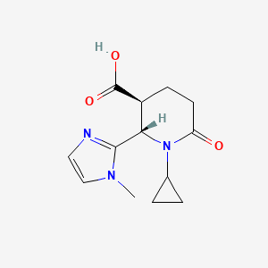 molecular formula C13H17N3O3 B2709521 (2S,3S)-1-Cyclopropyl-2-(1-methylimidazol-2-yl)-6-oxopiperidine-3-carboxylic acid CAS No. 2080399-33-1