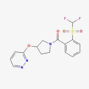 (2-((Difluoromethyl)sulfonyl)phenyl)(3-(pyridazin-3-yloxy)pyrrolidin-1-yl)methanone