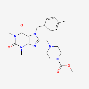 ethyl 4-{[1,3-dimethyl-7-(4-methylbenzyl)-2,6-dioxo-2,3,6,7-tetrahydro-1H-purin-8-yl]methyl}piperazine-1-carboxylate