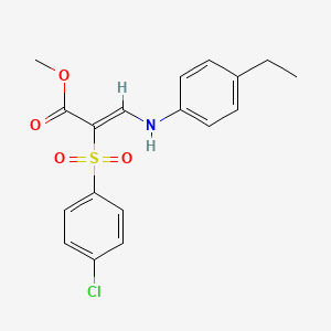 methyl (2Z)-2-[(4-chlorophenyl)sulfonyl]-3-[(4-ethylphenyl)amino]acrylate