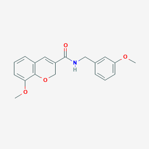 molecular formula C19H19NO4 B2709529 8-甲氧基-N-(3-甲氧基苯甲基)-2H-香豆素-3-甲酰胺 CAS No. 338760-09-1