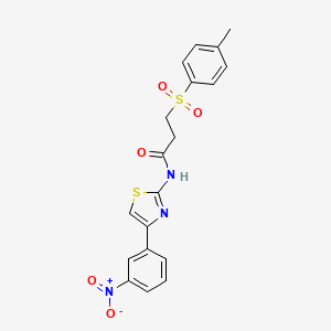 N-(4-(3-nitrophenyl)thiazol-2-yl)-3-tosylpropanamide