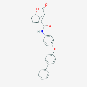 molecular formula C27H23NO4 B270954 N-[4-(biphenyl-4-yloxy)phenyl]-2-oxohexahydro-2H-3,5-methanocyclopenta[b]furan-7-carboxamide 