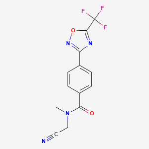 molecular formula C13H9F3N4O2 B2709550 N-(cyanomethyl)-N-methyl-4-[5-(trifluoromethyl)-1,2,4-oxadiazol-3-yl]benzamide CAS No. 1795434-94-4