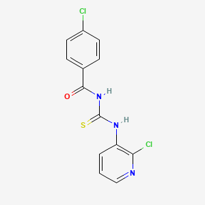 molecular formula C13H9Cl2N3OS B2709561 4-氯-N-[(2-氯吡啶-3-基)羰硫基]苯甲酰胺 CAS No. 866014-33-7