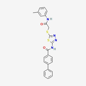 N-(5-((2-oxo-2-(m-tolylamino)ethyl)thio)-1,3,4-thiadiazol-2-yl)-[1,1'-biphenyl]-4-carboxamide