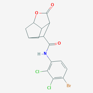 molecular formula C15H12BrCl2NO3 B270957 N-(4-bromo-2,3-dichlorophenyl)-2-oxohexahydro-2H-3,5-methanocyclopenta[b]furan-7-carboxamide 
