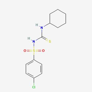 molecular formula C13H17ClN2O2S2 B2709575 4-chloro-N-(cyclohexylcarbamothioyl)benzenesulfonamide CAS No. 92018-86-5