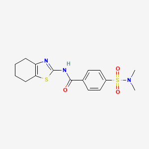molecular formula C16H19N3O3S2 B2709579 4-(二甲基磺酰胺基)-N-(4,5,6,7-四氢-1,3-苯并噻唑-2-基)苯甲酰胺 CAS No. 313973-21-6