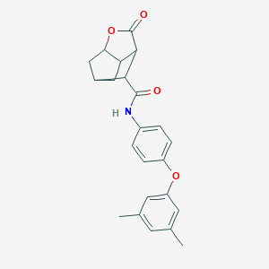 molecular formula C23H23NO4 B270958 N-[4-(3,5-dimethylphenoxy)phenyl]-2-oxohexahydro-2H-3,5-methanocyclopenta[b]furan-7-carboxamide 