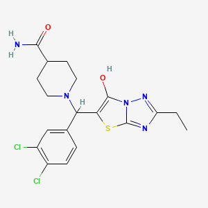 1-((3,4-Dichlorophenyl)(2-ethyl-6-hydroxythiazolo[3,2-b][1,2,4]triazol-5-yl)methyl)piperidine-4-carboxamide
