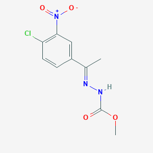 molecular formula C10H10ClN3O4 B2709586 N'-[(1E)-1-(4-氯-3-硝基苯基)乙烯基]甲氧基羰肼 CAS No. 337924-85-3