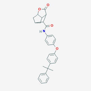 molecular formula C30H29NO4 B270959 2-oxo-N-{4-[4-(2-phenylpropan-2-yl)phenoxy]phenyl}hexahydro-2H-3,5-methanocyclopenta[b]furan-7-carboxamide 