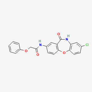molecular formula C21H15ClN2O4 B2709592 N-(8-氯-11-氧代-10,11-二氢二苯并[b,f][1,4]噁唑-2-基)-2-苯氧基乙酰胺 CAS No. 922031-38-7