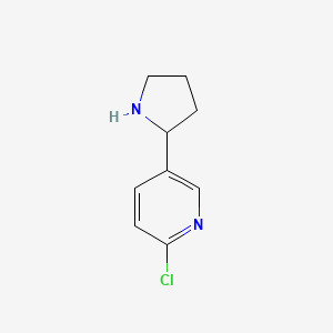 molecular formula C9H11ClN2 B2709595 2-氯-5-(吡咯啉-2-基)吡啶 CAS No. 1260664-51-4