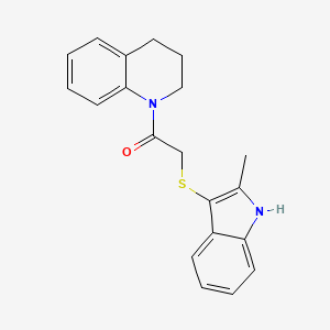 molecular formula C20H20N2OS B2709597 1-(3,4-dihydroquinolin-1(2H)-yl)-2-((2-methyl-1H-indol-3-yl)thio)ethanone CAS No. 536701-75-4