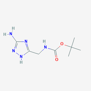 molecular formula C8H15N5O2 B2709603 tert-butyl (3-amino-1H-1,2,4-triazol-5-yl)methylcarbamate CAS No. 907988-46-9
