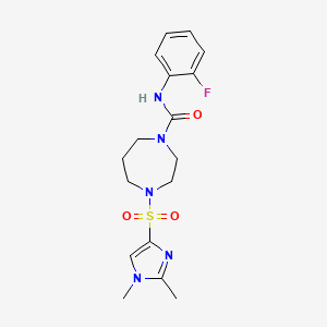 4-((1,2-dimethyl-1H-imidazol-4-yl)sulfonyl)-N-(2-fluorophenyl)-1,4-diazepane-1-carboxamide