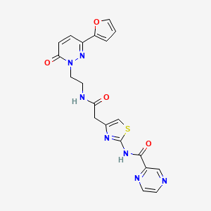 N-(4-(2-((2-(3-(furan-2-yl)-6-oxopyridazin-1(6H)-yl)ethyl)amino)-2-oxoethyl)thiazol-2-yl)pyrazine-2-carboxamide