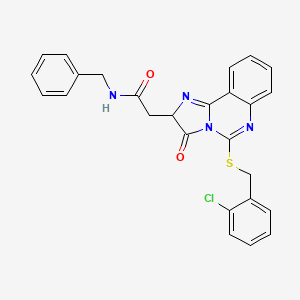 molecular formula C26H21ClN4O2S B2709618 N-benzyl-2-(5-((2-chlorobenzyl)thio)-3-oxo-2,3-dihydroimidazo[1,2-c]quinazolin-2-yl)acetamide CAS No. 958561-13-2