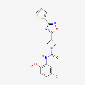 molecular formula C17H15ClN4O3S B2709619 N-(5-氯-2-甲氧基苯基)-3-(3-(噻吩-2-基)-1,2,4-噁二唑-5-基)氮杂环丁烷-1-甲酰胺 CAS No. 1325687-48-6