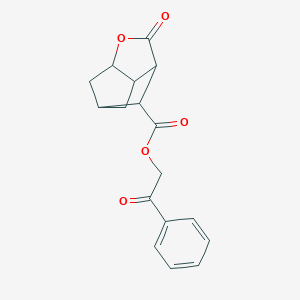 molecular formula C17H16O5 B270962 2-oxo-2-phenylethyl 2-oxohexahydro-2H-3,5-methanocyclopenta[b]furan-7-carboxylate 