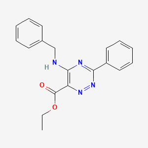 molecular formula C19H18N4O2 B2709621 Ethyl 5-(benzylamino)-3-phenyl-1,2,4-triazine-6-carboxylate CAS No. 866051-63-0