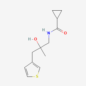 N-[2-hydroxy-2-methyl-3-(thiophen-3-yl)propyl]cyclopropanecarboxamide