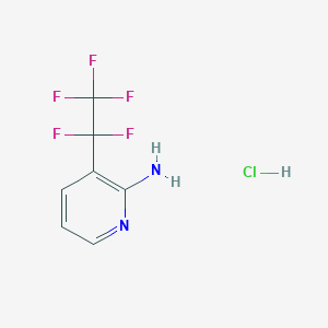 molecular formula C7H6ClF5N2 B2709627 3-(1,1,2,2,2-Pentafluoroethyl)pyridin-2-amine;hydrochloride CAS No. 2418692-81-4