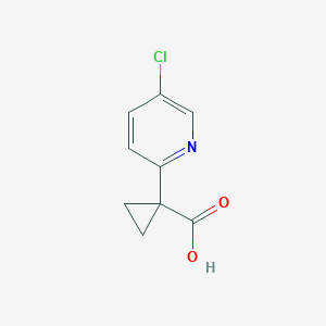 molecular formula C9H8ClNO2 B2709629 环丙烷甲酸, 1-(5-氯-2-吡啶基)- CAS No. 1256793-26-6