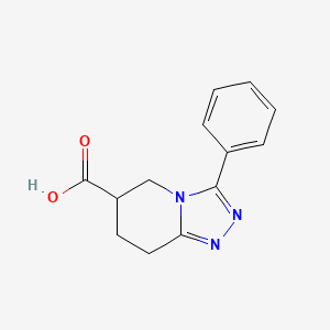 molecular formula C13H13N3O2 B2709630 3-phenyl-5H,6H,7H,8H-[1,2,4]triazolo[4,3-a]pyridine-6-carboxylic acid CAS No. 1525159-29-8