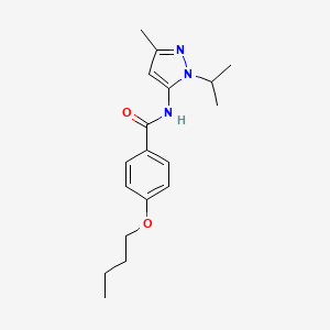 molecular formula C18H25N3O2 B2709635 4-butoxy-N-(1-isopropyl-3-methyl-1H-pyrazol-5-yl)benzamide CAS No. 1170182-17-8