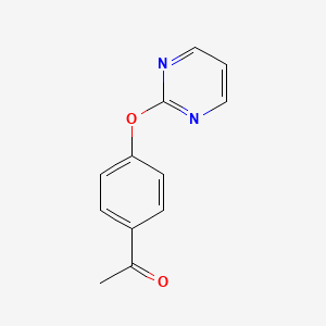 molecular formula C12H10N2O2 B2709638 1-[4-(2-Pyrimidinyloxy)phenyl]-1-ethanone CAS No. 182141-36-2