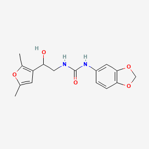 molecular formula C16H18N2O5 B2709646 1-(Benzo[d][1,3]dioxol-5-yl)-3-(2-(2,5-dimethylfuran-3-yl)-2-hydroxyethyl)urea CAS No. 2320898-27-7