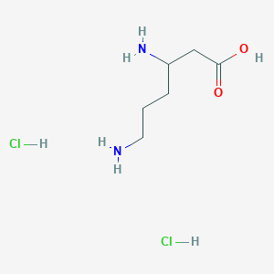 molecular formula C6H16Cl2N2O2 B2709650 3,6-Diaminohexanoic acid dihydrochloride CAS No. 1071678-05-1